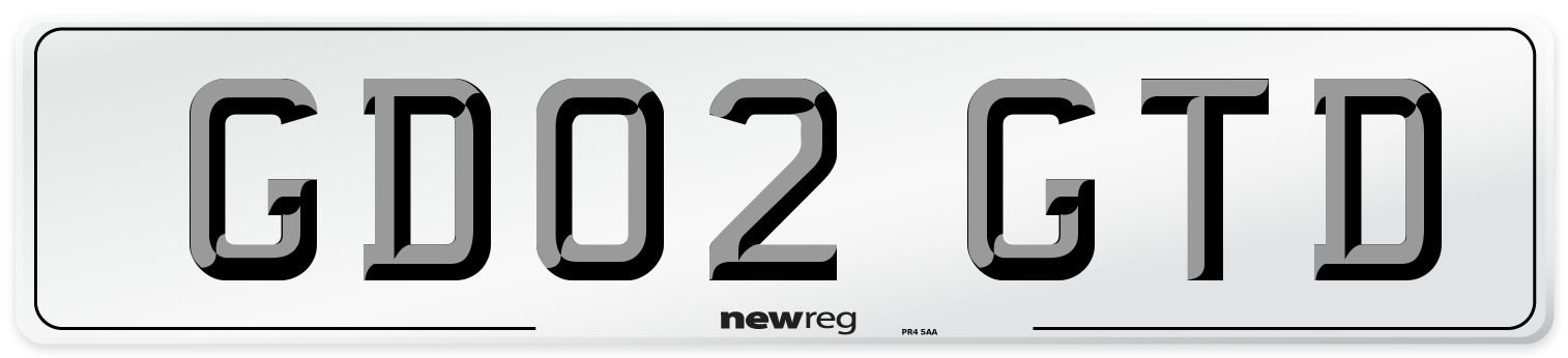 GD02 GTD Front Number Plate