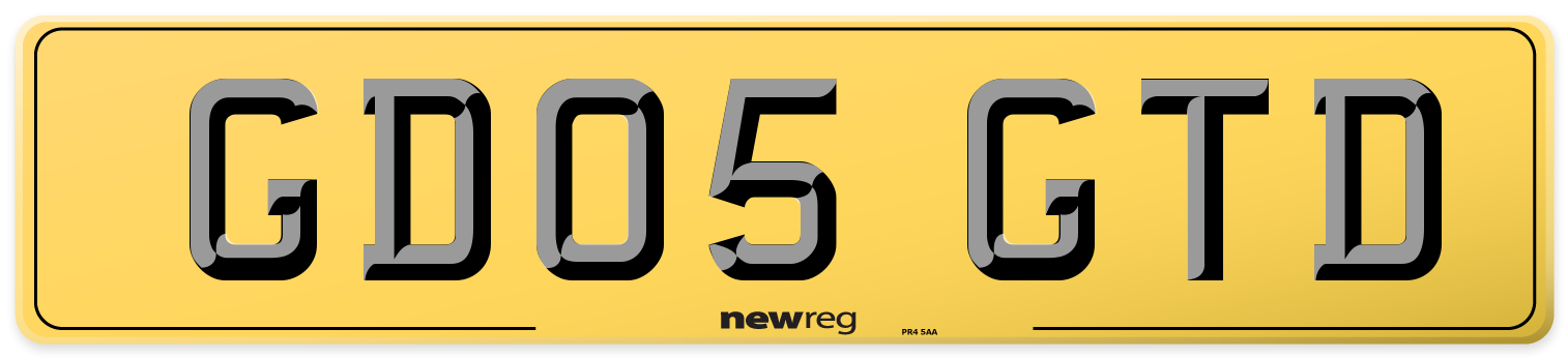 GD05 GTD Rear Number Plate