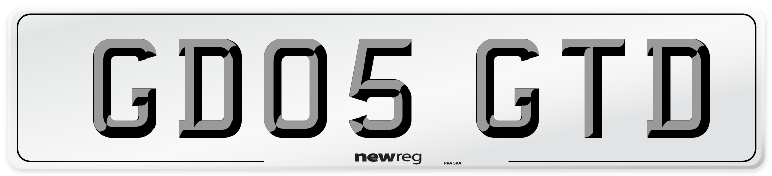 GD05 GTD Front Number Plate