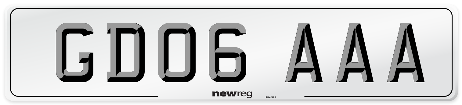 GD06 AAA Front Number Plate