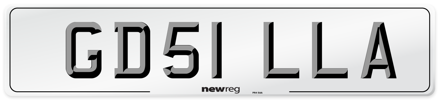 GD51 LLA Front Number Plate