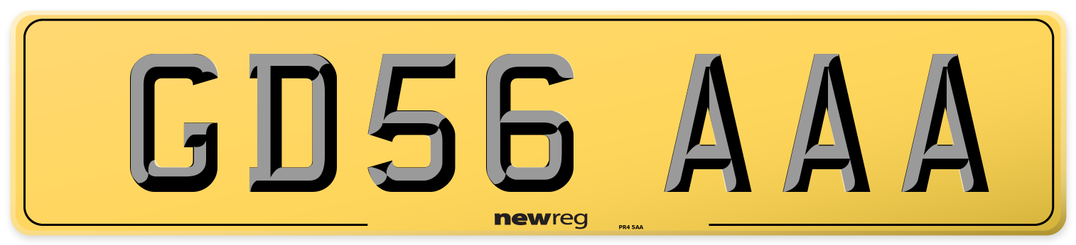 GD56 AAA Rear Number Plate