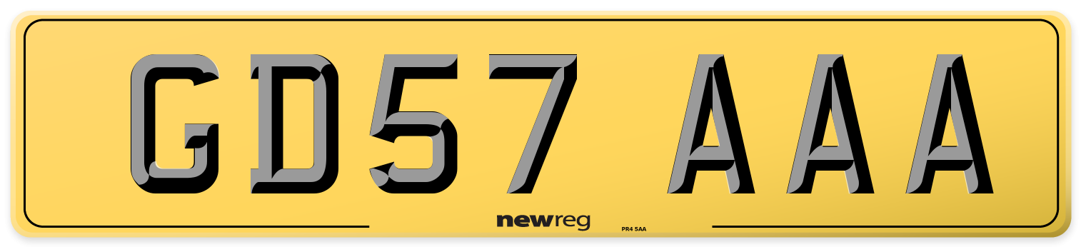 GD57 AAA Rear Number Plate