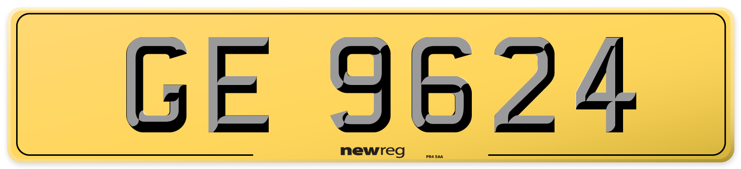 GE 9624 Rear Number Plate