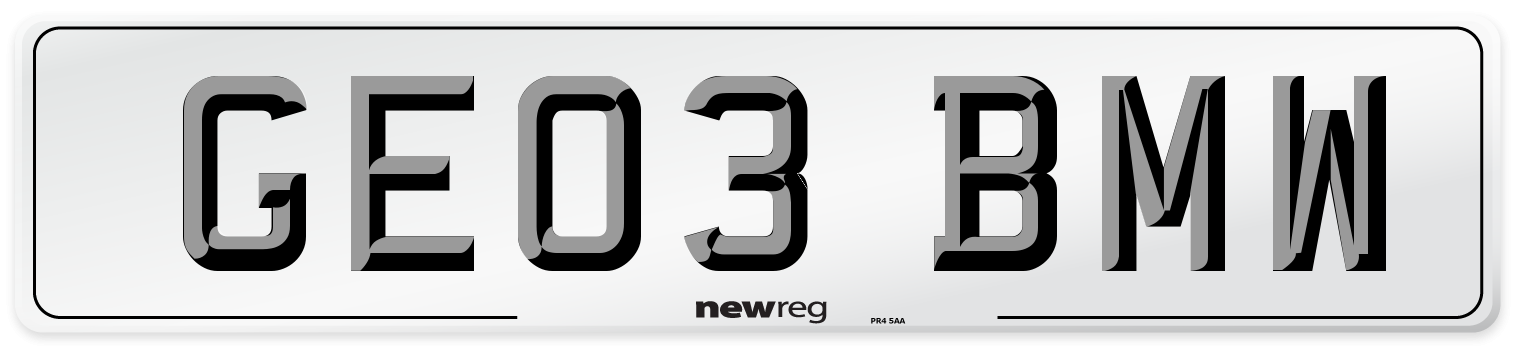 GE03 BMW Front Number Plate