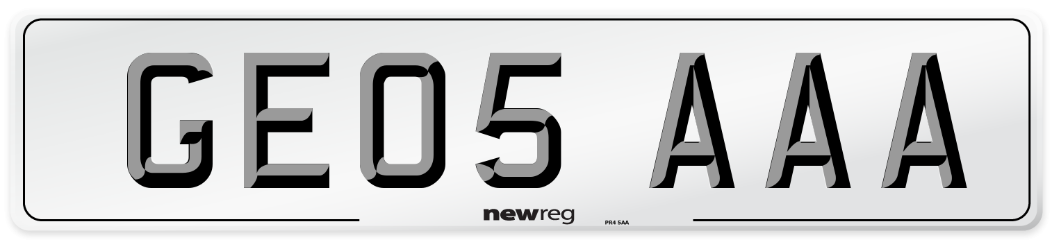 GE05 AAA Front Number Plate