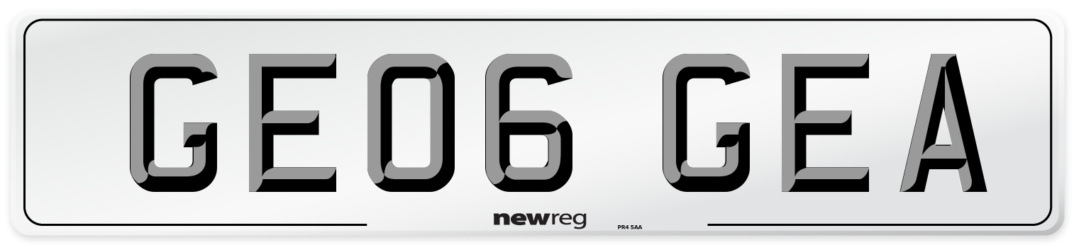 GE06 GEA Front Number Plate