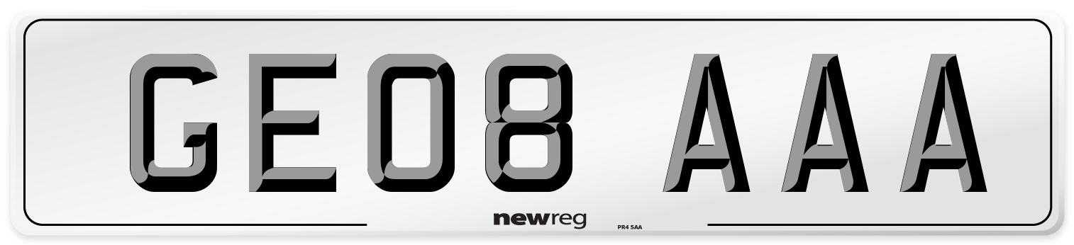 GE08 AAA Front Number Plate