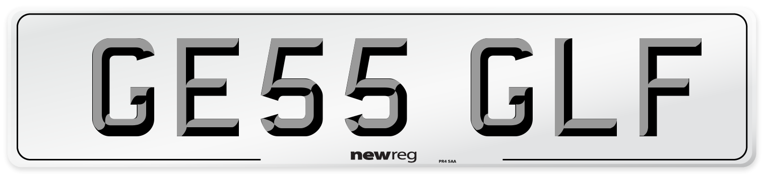 GE55 GLF Front Number Plate