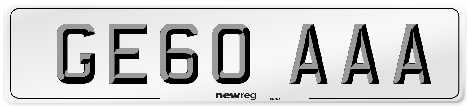 GE60 AAA Front Number Plate