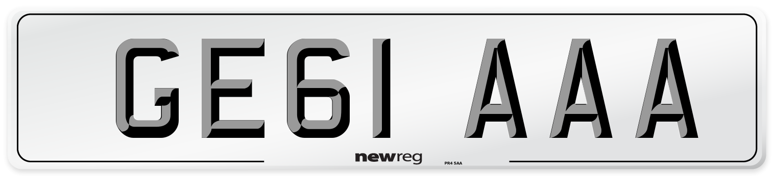 GE61 AAA Front Number Plate