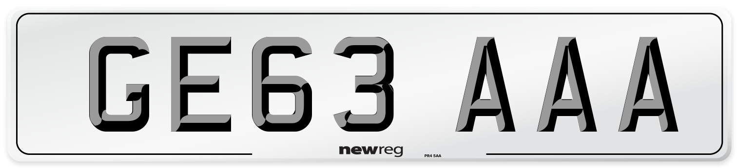 GE63 AAA Front Number Plate