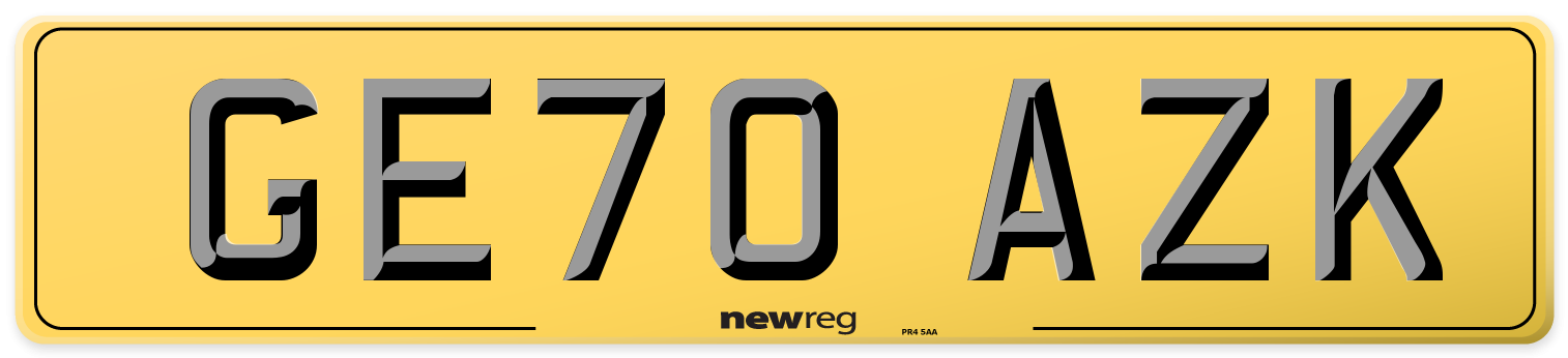 GE70 AZK Rear Number Plate