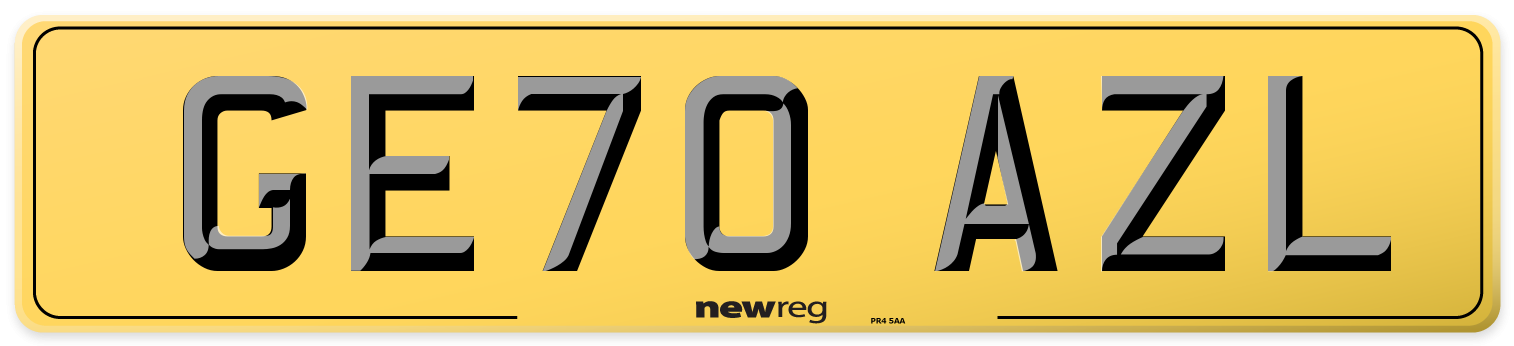 GE70 AZL Rear Number Plate