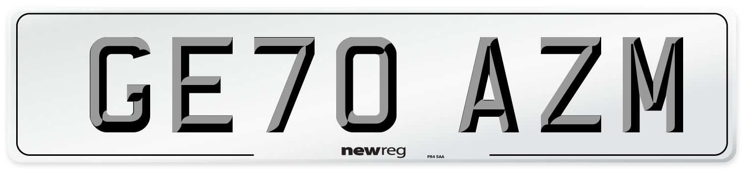 GE70 AZM Front Number Plate