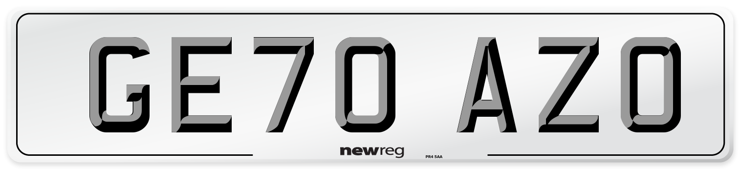 GE70 AZO Front Number Plate