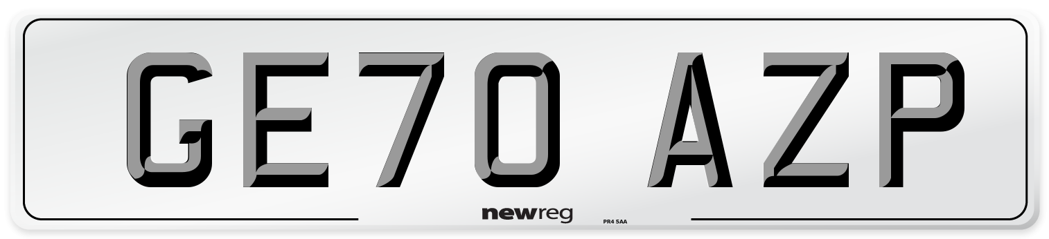 GE70 AZP Front Number Plate