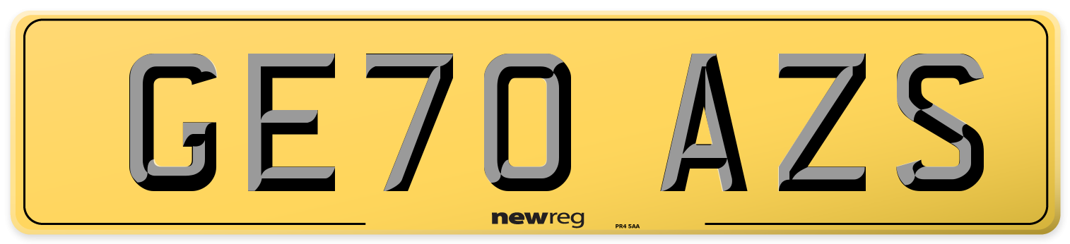 GE70 AZS Rear Number Plate