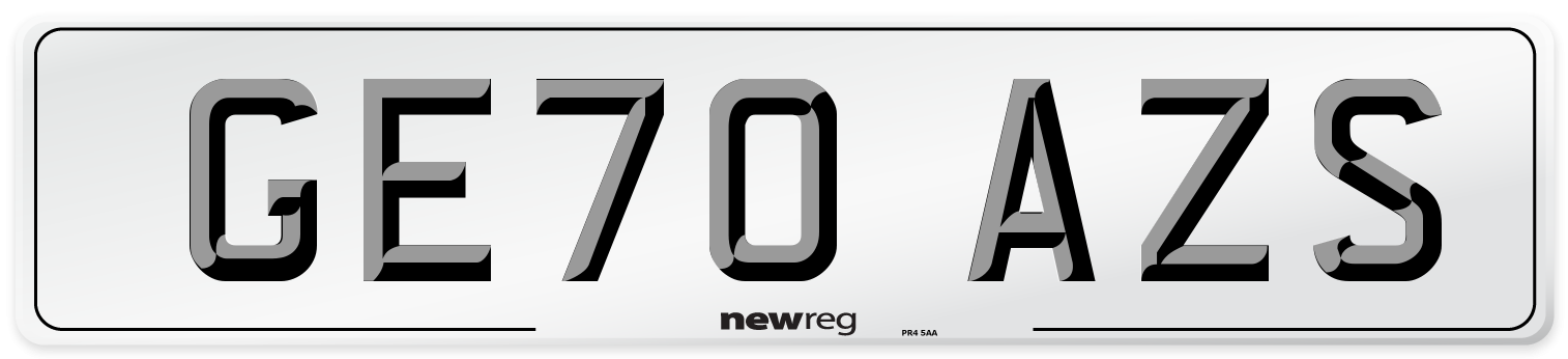 GE70 AZS Front Number Plate