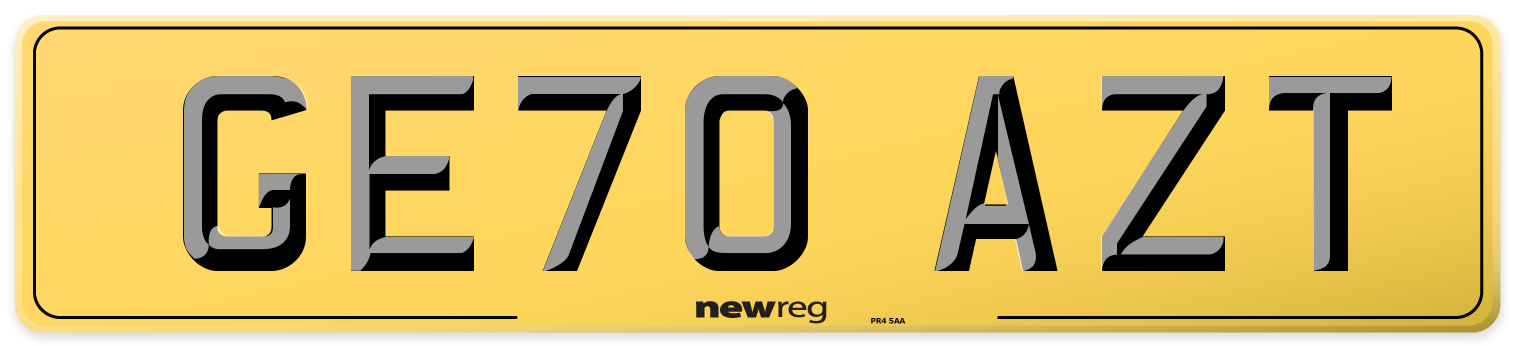 GE70 AZT Rear Number Plate
