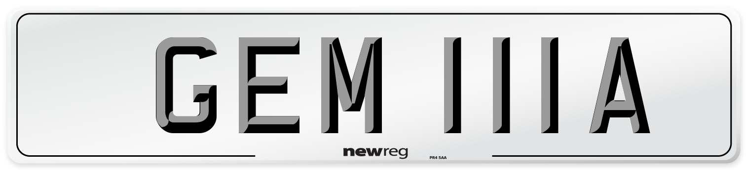 GEM 111A Front Number Plate