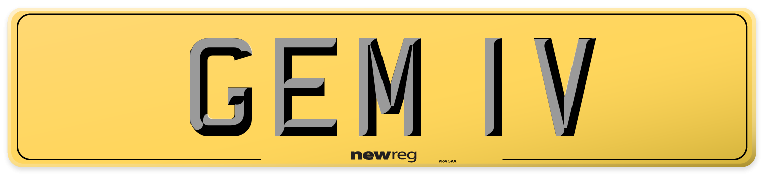 GEM 1V Rear Number Plate