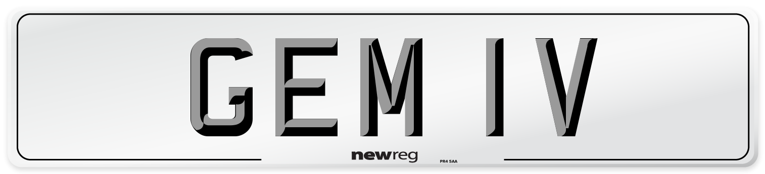 GEM 1V Front Number Plate