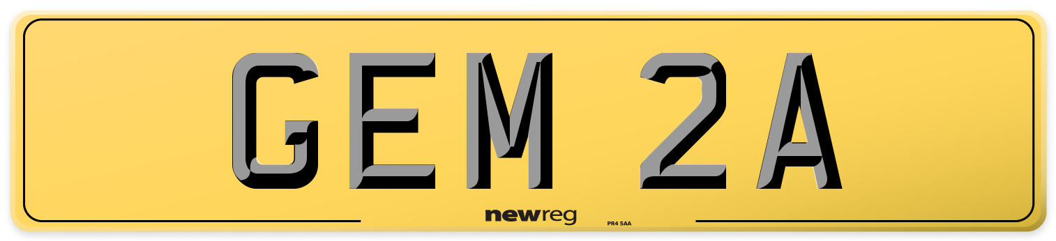 GEM 2A Rear Number Plate