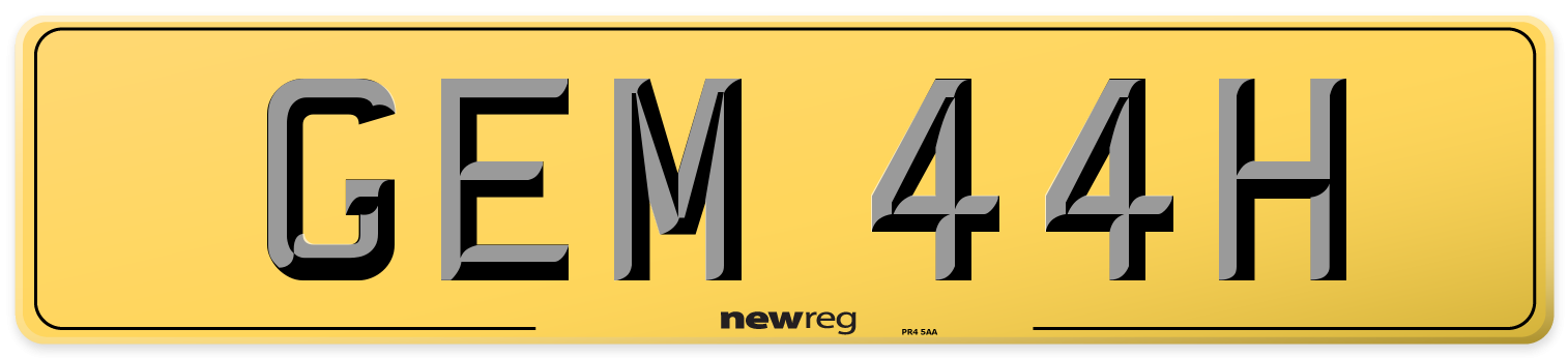 GEM 44H Rear Number Plate