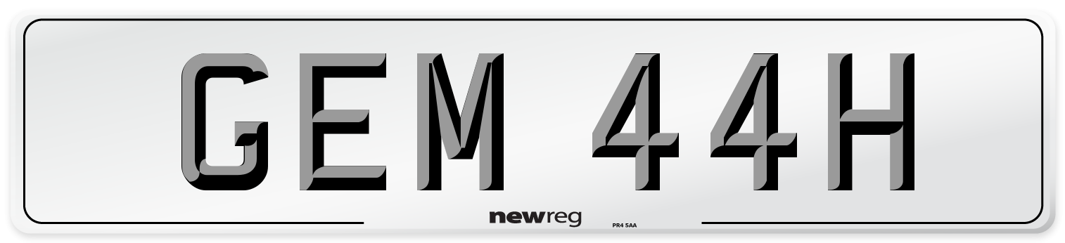 GEM 44H Front Number Plate