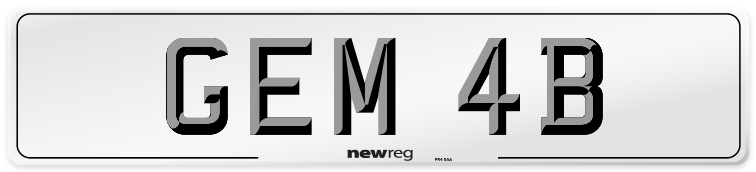 GEM 4B Front Number Plate