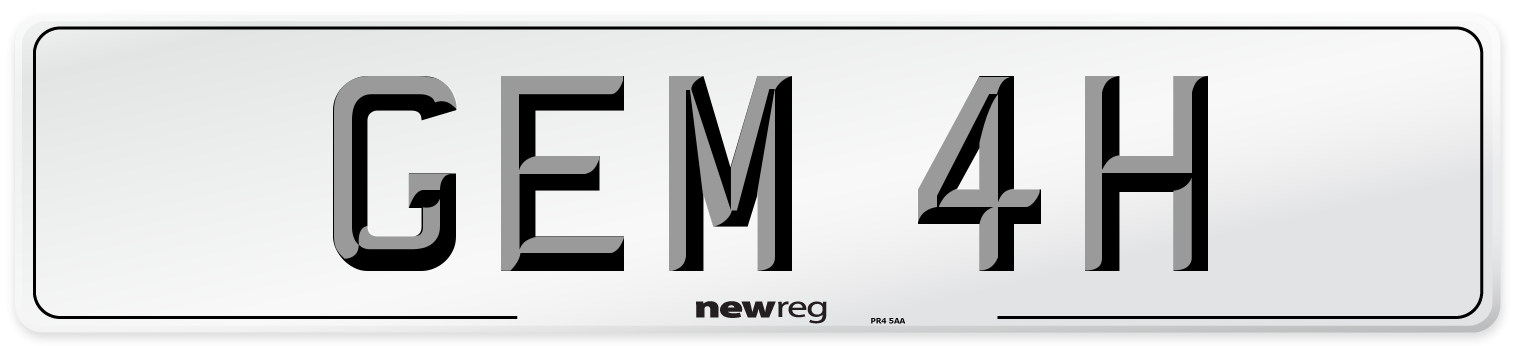 GEM 4H Front Number Plate