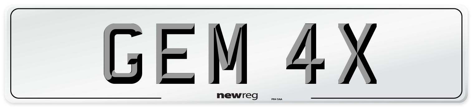 GEM 4X Front Number Plate