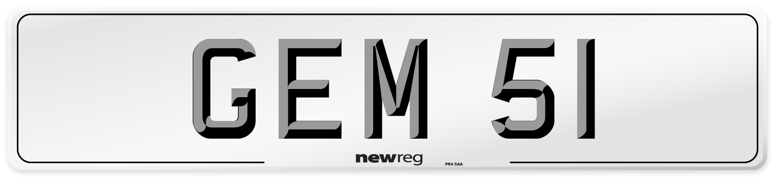 GEM 51 Front Number Plate