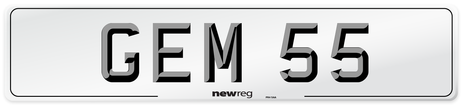 GEM 55 Front Number Plate