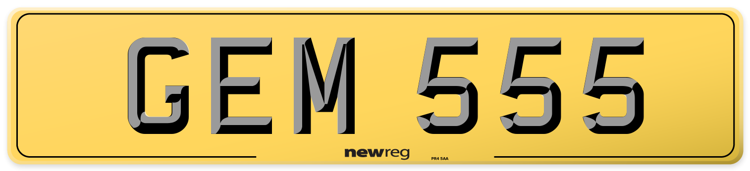 GEM 555 Rear Number Plate