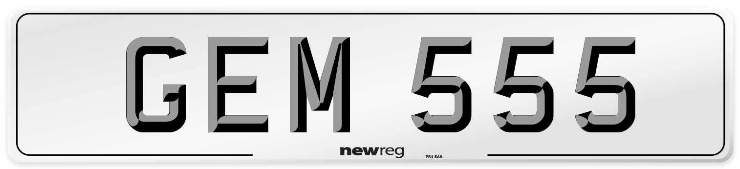GEM 555 Front Number Plate