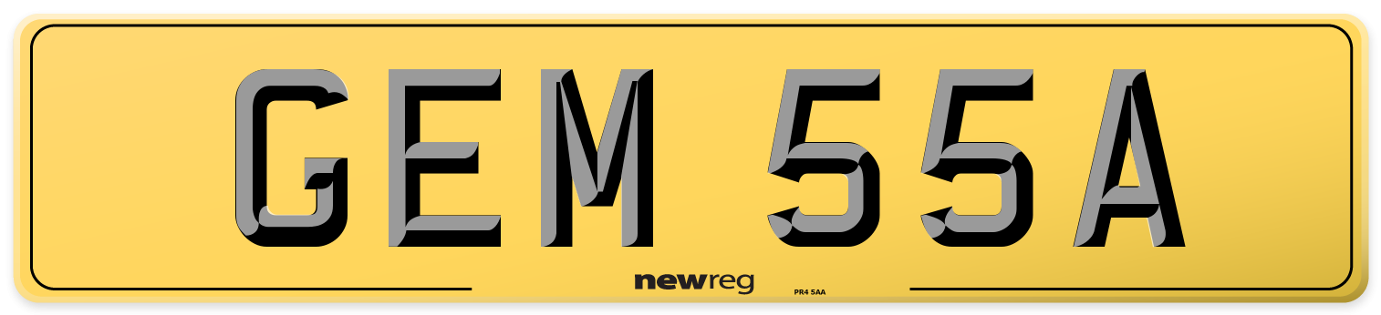 GEM 55A Rear Number Plate