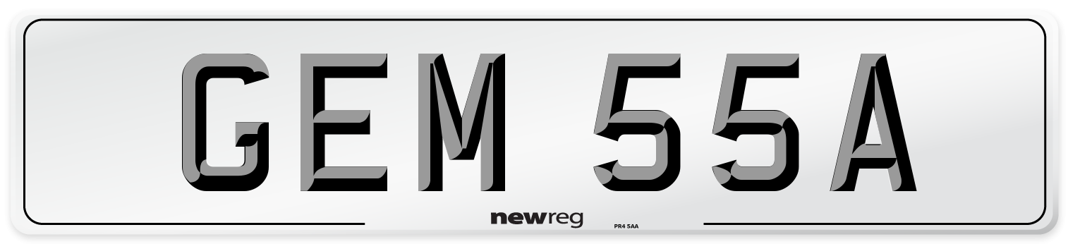GEM 55A Front Number Plate