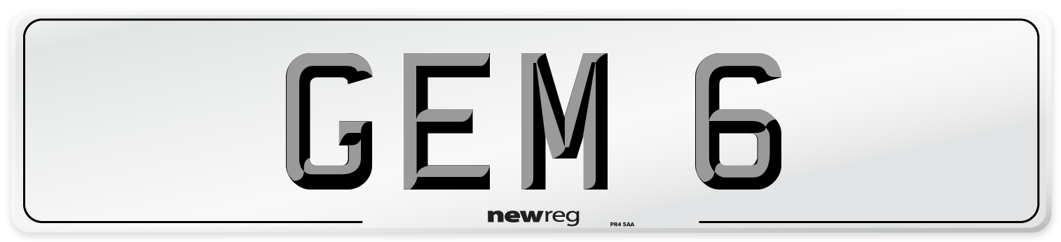 GEM 6 Front Number Plate