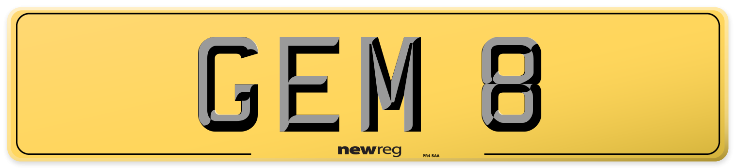 GEM 8 Rear Number Plate