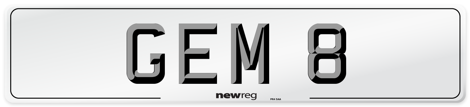 GEM 8 Front Number Plate