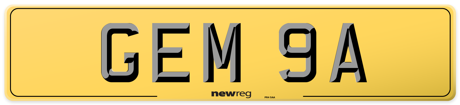GEM 9A Rear Number Plate
