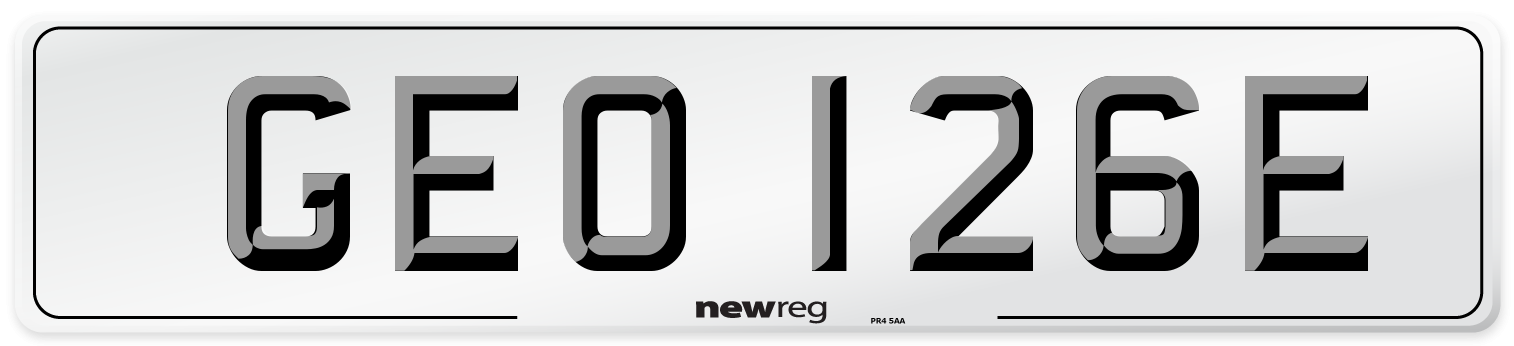 GEO 126E Front Number Plate