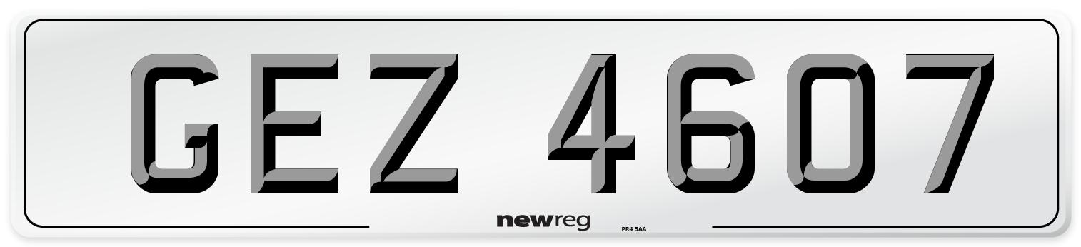 GEZ 4607 Front Number Plate