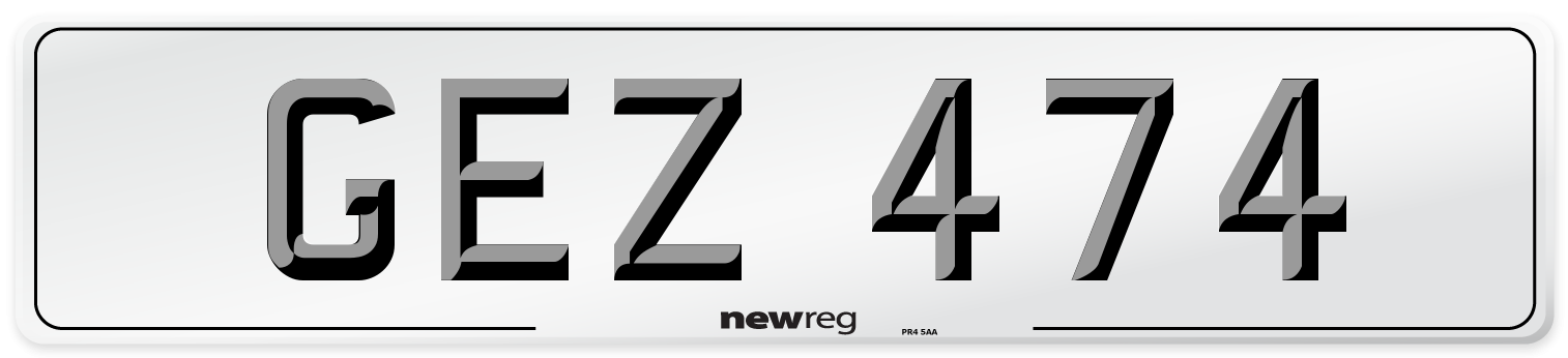 GEZ 474 Front Number Plate