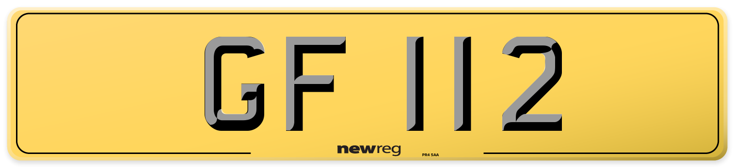 GF 112 Rear Number Plate