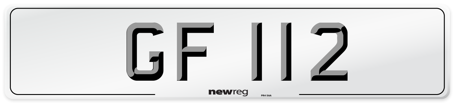 GF 112 Front Number Plate