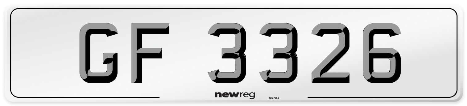 GF 3326 Front Number Plate