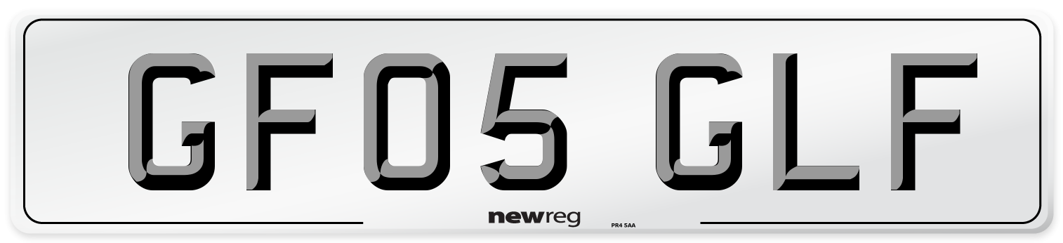 GF05 GLF Front Number Plate